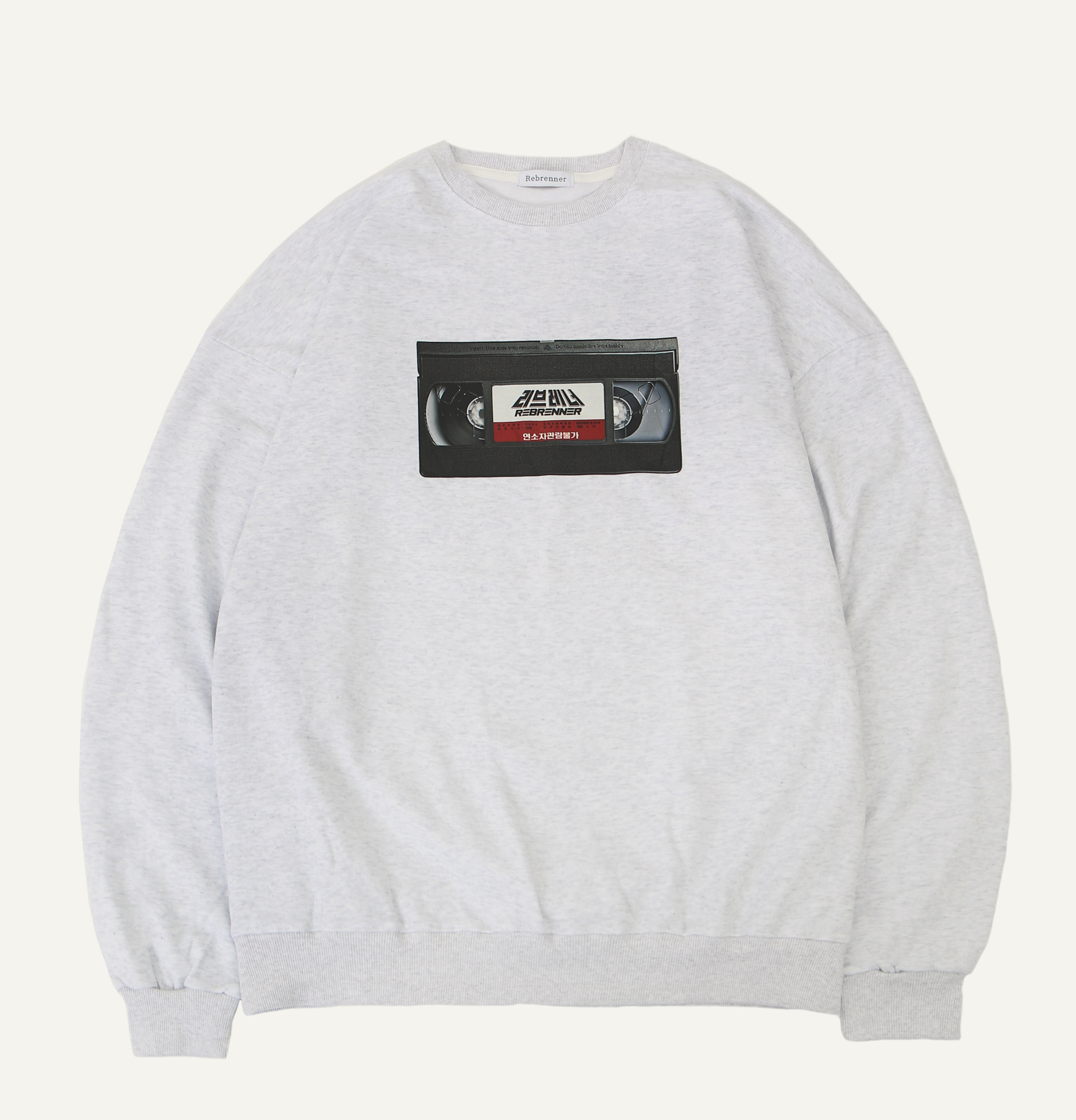 VHS video sweatshirts white melange