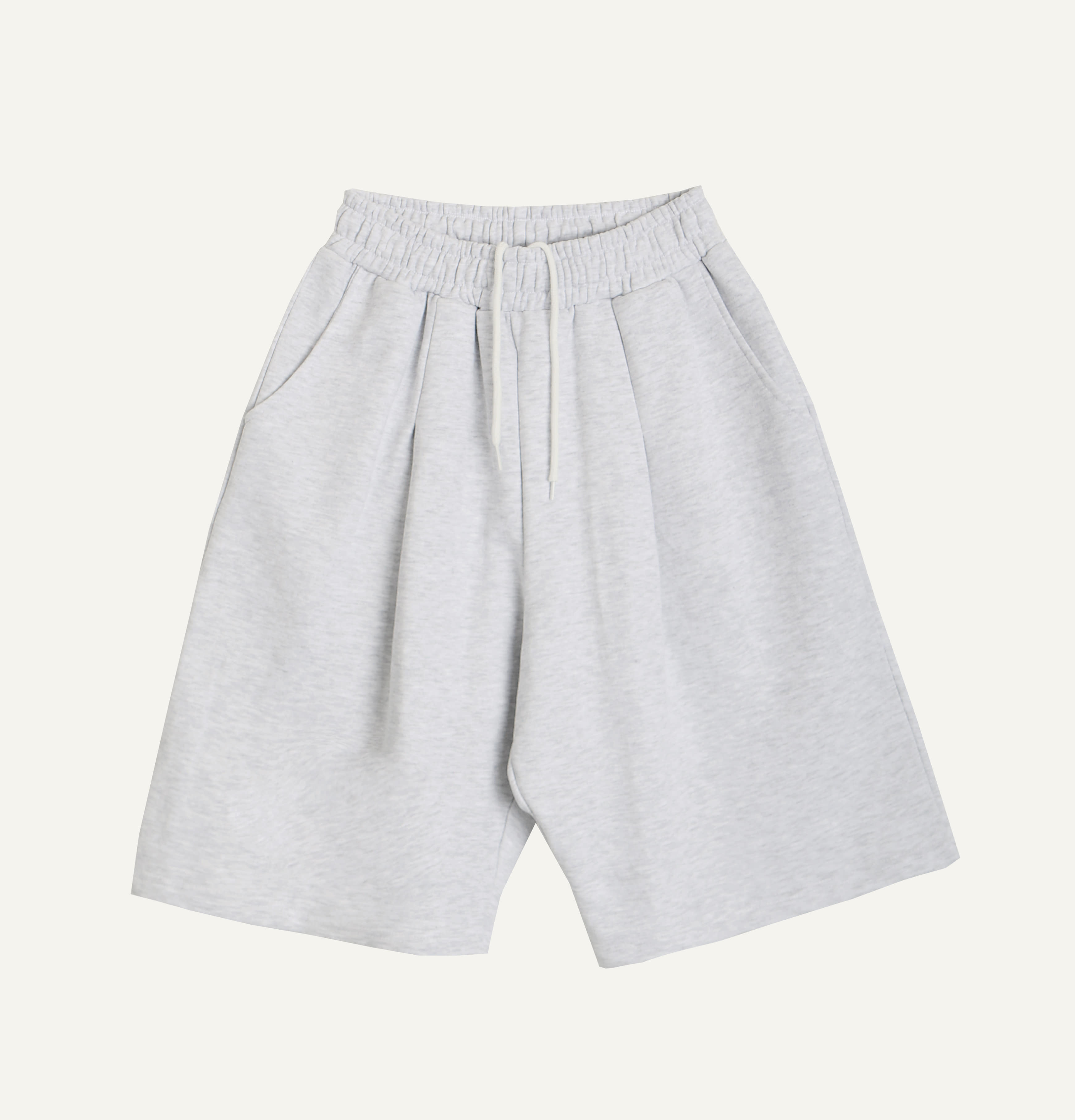 One tuck Wide fit shorts white melange